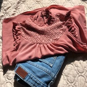 Lily white mock neck shirt